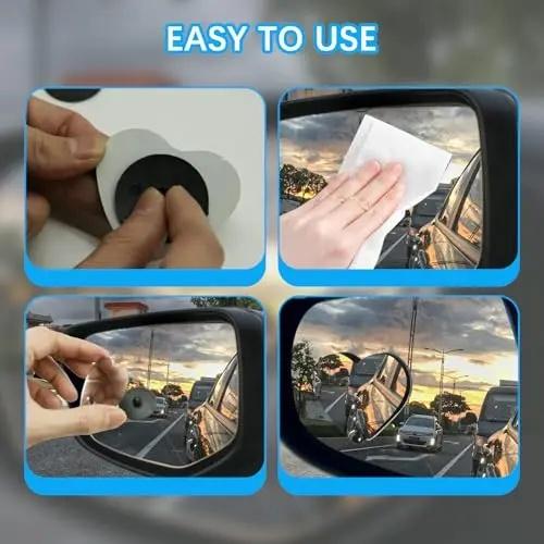 Joytutus 2 Pack Heart-Shaped Blind Spot Mirror for Cars Wide Angle Side View Mirror Universal Fit Frameless Design 360-Degree View Modern Aesthetic