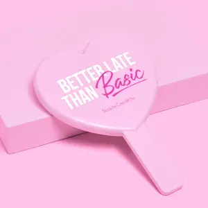 "Better Late than Basic" Heart Shaped Handheld Mirror