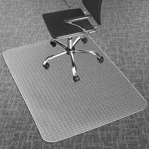 Heavy Duty Clear Plastic Office Chair Mat for Carpets 48"x 36", Non-Slip Floor Protector for Low Pile Carpeted Floors, Smooth Rolling Computer Desk Chair Mat for Home Office