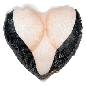Elvira Chest Logo Heart Shaped Champagne Sequin Pillow