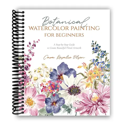 Beginner-Friendly Watercolor Flowers Workbook & Botanical Painting Design Activity Book - 25 Bloom Projects, Illustrated Steps, Detailed Instructions, Flat-Lay Ease, Lay-Flat Spiral-Bound, 10.6 oz