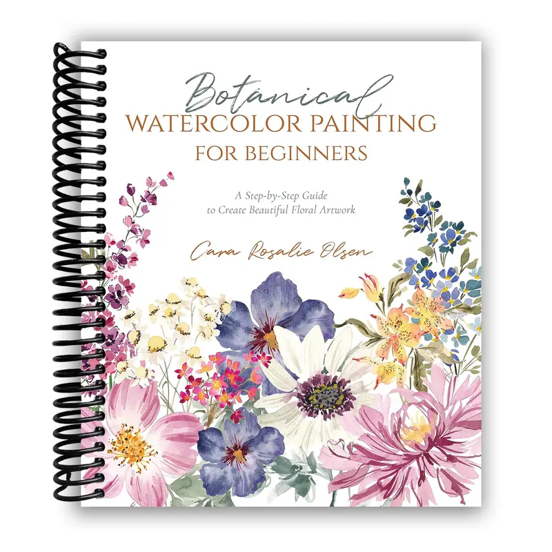 Beginner-Friendly Watercolor Flowers Workbook & Botanical Painting Design Activity Book - 25 Bloom Projects, Illustrated Steps, Detailed Instructions, Flat-Lay Ease, Lay-Flat Spiral-Bound, 10.6 oz