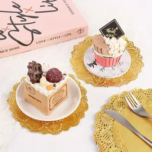 100 Sheets Absorbent Cake Paper, Round Paper, Lace Paper, Table Mat Paper, Decorative Disposable Dessert, Wedding Banquet Decoration, Presentation, Convenience, Multipurpose