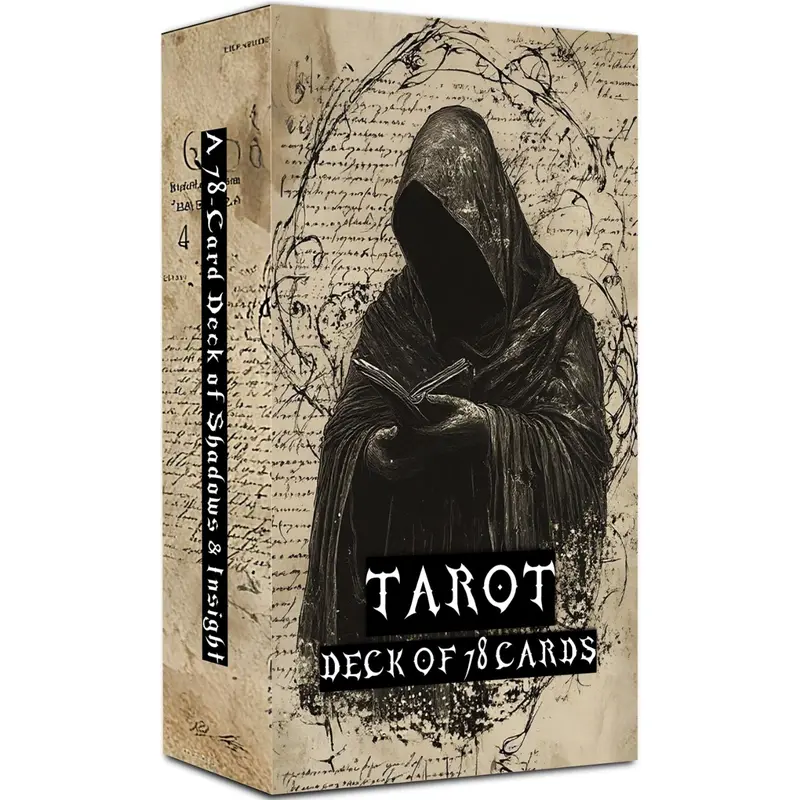 Eternal Whisper Tarot Cards, Tarot Card Decks, 78-Card Deck with PDF Guide, Vintage Gothic Style, Leather Paper Theme, Suitable for Beginners and Experts