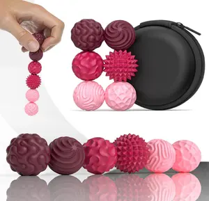 Silicone Fidget Balls Set, 6-Count Stress Relief Toys for Autism & Adhd,Sensory Travel Gifts for Teens & Adults