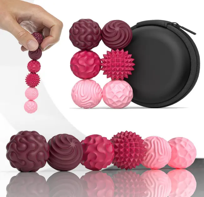 Fidget for Adults,Silicone Magnetic Fidget Balls Set, 6-Count Stress Relief Toys, Stress Relief Tools, Stress Relief Gadgets for Autism & Adhd, Spiky Sensory Stress Reliever Travel Gifts for Teens & Adults
