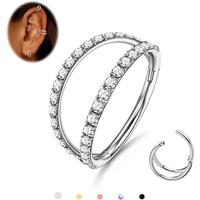 Silver-CZ Double Hoop