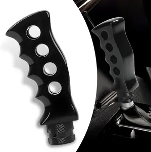 Manual Car Gear Shift Knob – Universal Metal Shifter for Truck SUV, Waterproof & Durable with Adapter (Black)