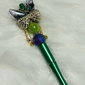Fancy Beadable Pen With Butterfly Topper