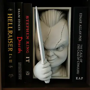 Chucky "Knife Peek" Book Nook, Fan Art Desk Accessories, Office Stationery Bookshelf Organizer