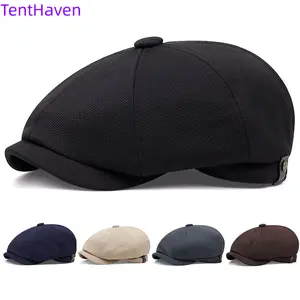 2026 new color blocked British retro octagonal hat color blocked painter hat fashionable casual hat