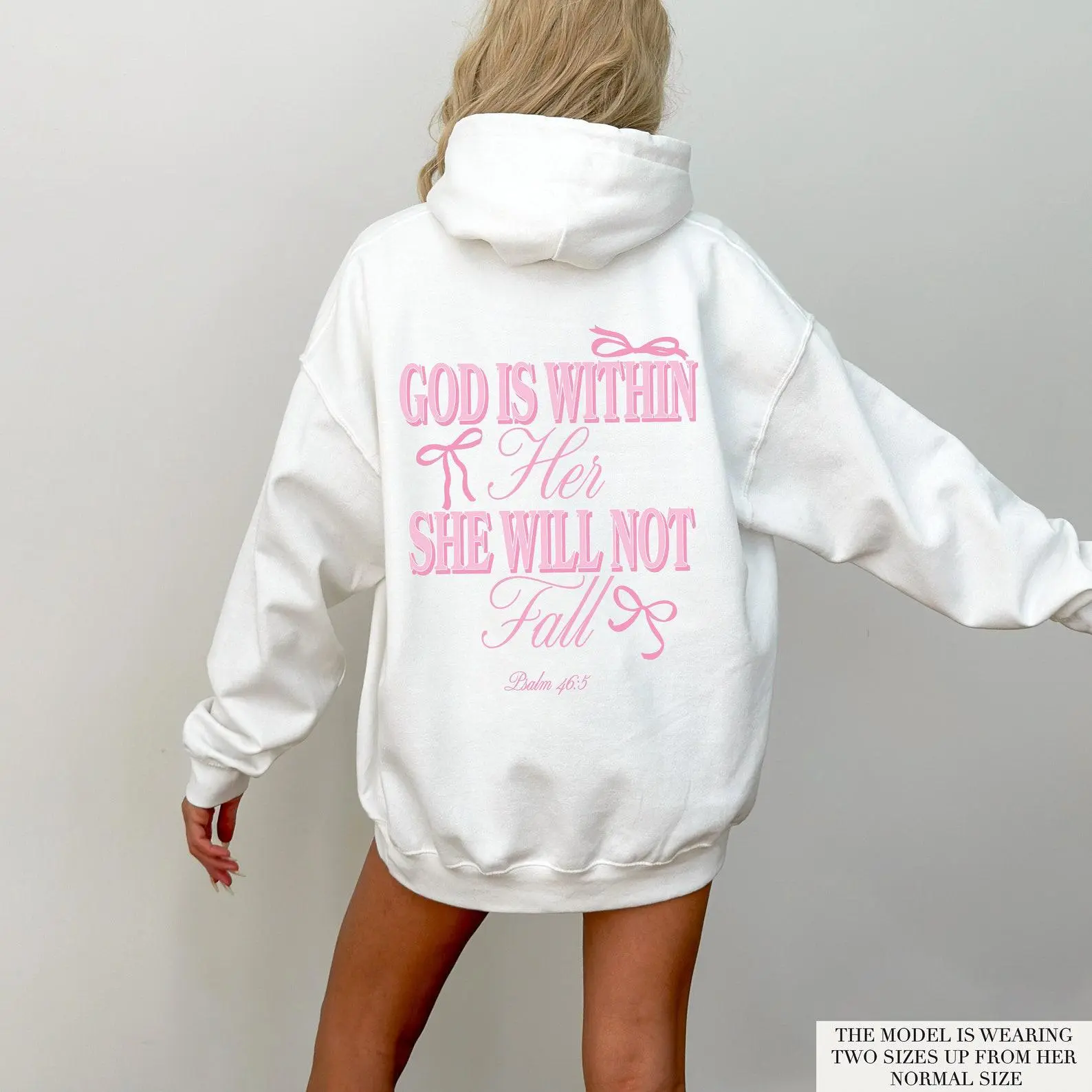 God Is Within Her She Will Not Fall Hoodie Coquette Christian Hoodie Jesus Hoodie Christian Sweatshirt Christian Bible Verse Crewneck Sweatshirt