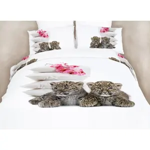 212 MAIN 4-Piece Soft Bedding Duvet Cover Sheet Set - Cotton Fiber, Baby Animals Themed, for Twin (Extra Large Twin) Size Bed
