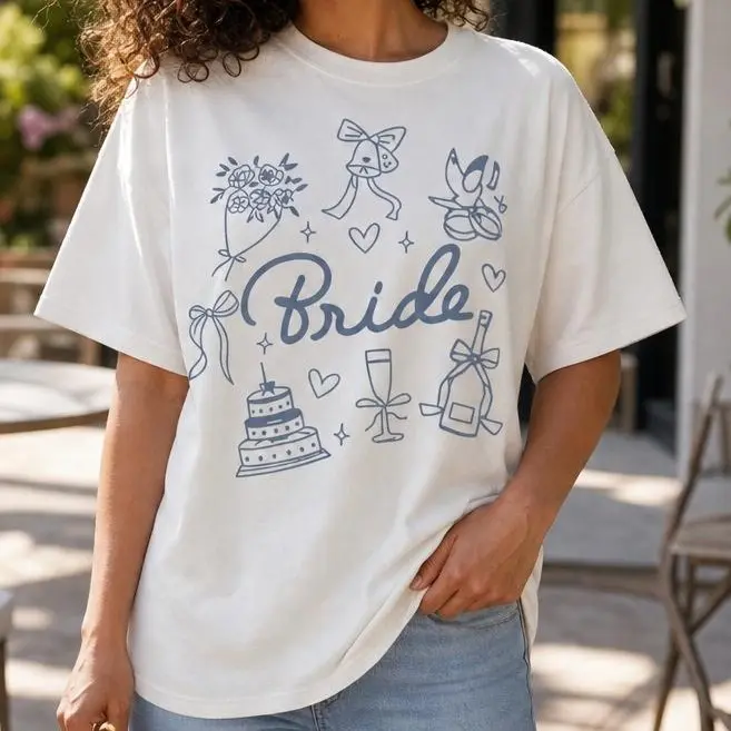 Bride Shirt Women Bridal Shower Graphic Tee Bachelorette Party Plus Size