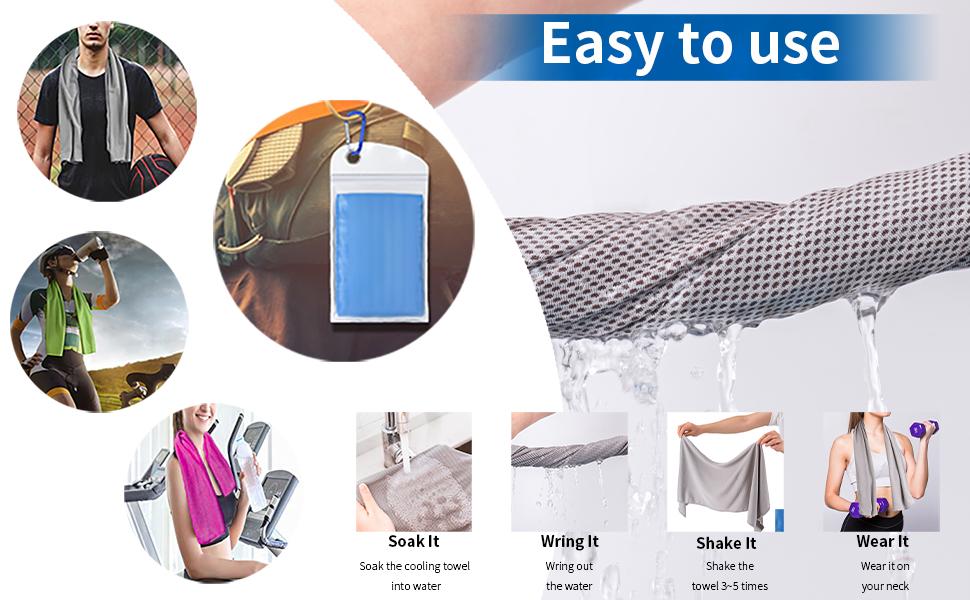 Set Of 4 Cooling Towels Measuring 40X12 Inches Made Of Soft Breathable Microfiber Ideal For Yoga, Running, Workouts, Gym, Camping, And Various Outdoor Activities