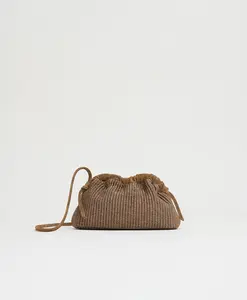 Mini Cloud Clutch - Anise Raffia/Anise Suede