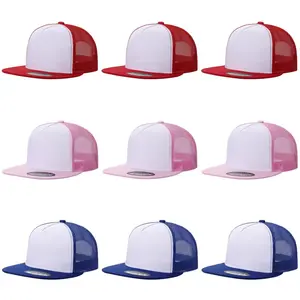 9pcs Assorted Color 5-Panel Mesh Trucker Hat, Breathable & Heat Dissipating, Adjustable Snapback, Unisex for All Ages, Ideal for Outdoor Sports, Camping and Daily Wear