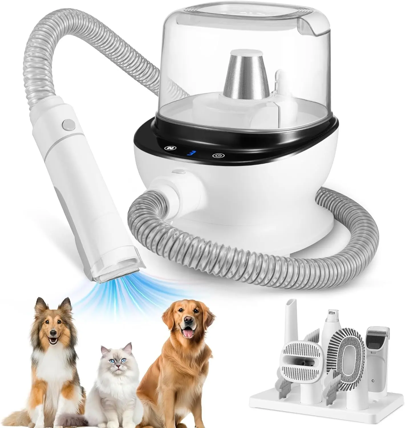 DOVSCA 7-in-1 Dog Grooming Kit: Vacuum, Clippers, Nail Grinder & More