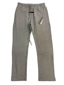 Uncuffed 2022 Dark Gray Straight Sweatpants - Loose Wide Leg Trousers, CleanFit Street Style Unisex Daily Casual Wear