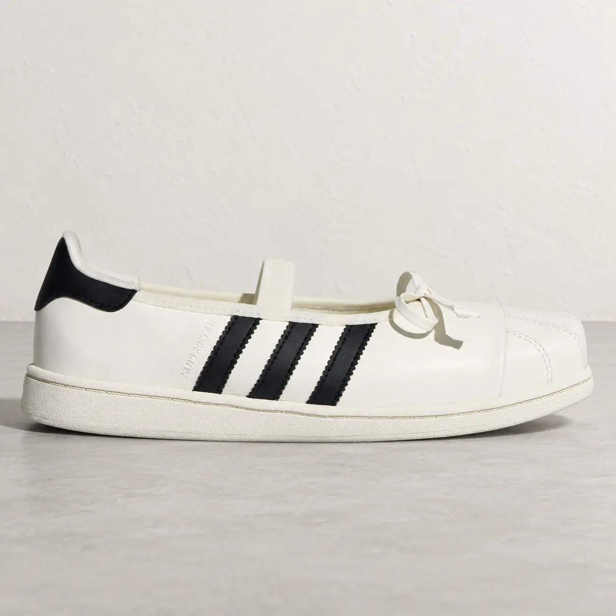 adidas Superstar Square Toe Ballet JENNIE Off White Black Women's Fashion Shoes New