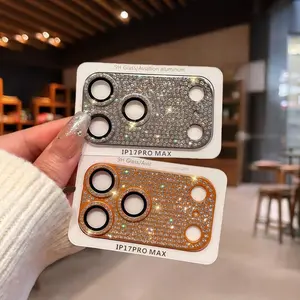 Luxury fashionable integrated flash diamond camera lens protective film For iPhone 17 Pro Max Screen Protector Mobile Phone All inclusive metal lens protective film