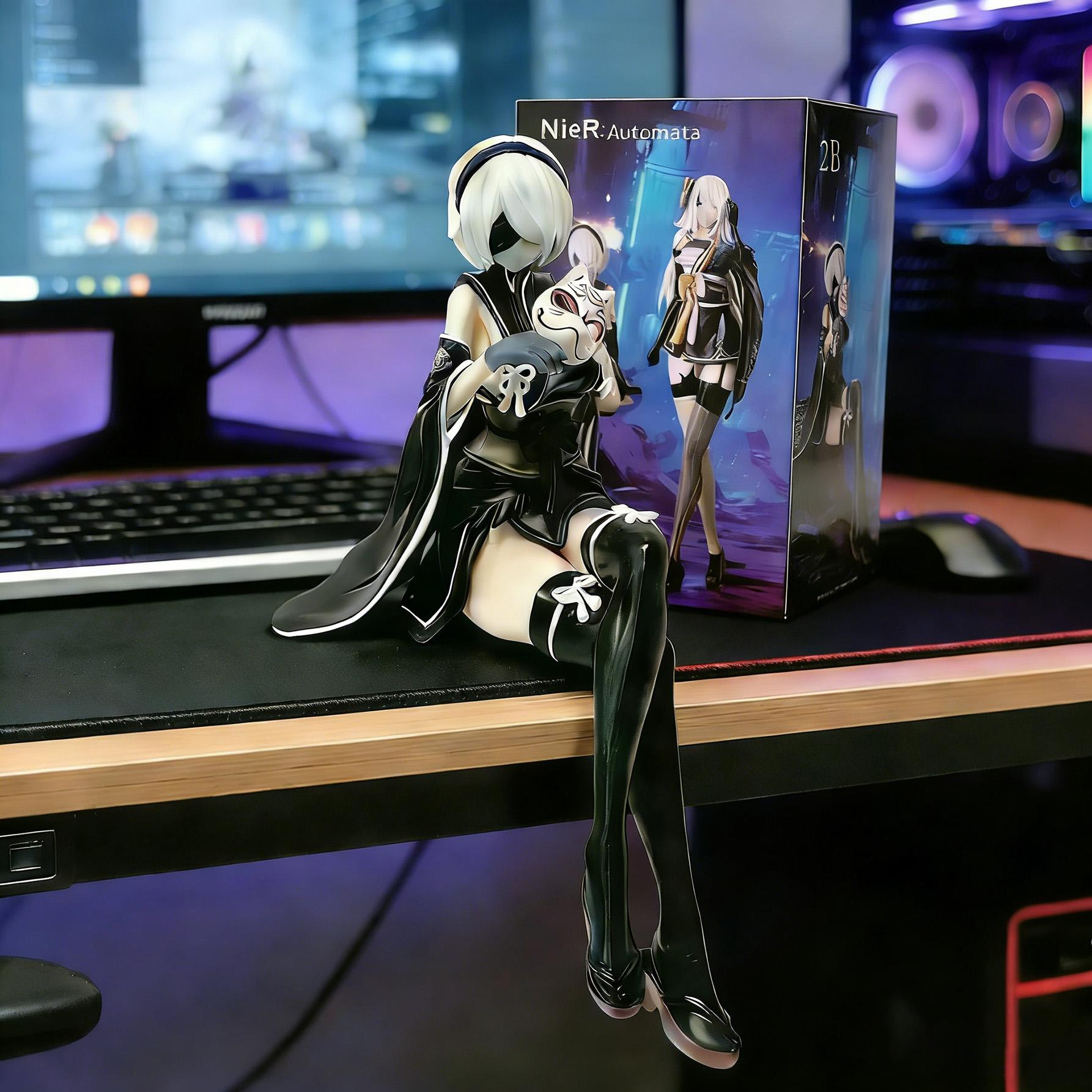 Nier Automata 2B Action Figure PVC Anime Model Collectible Yorha No 2  Desk Display Ornament Anime Toy TikTok Trending Waifu Figure Gift for Fans Collectors Cosplay Lovers Room Decor