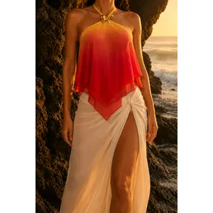 The Adriata Sunset Ombre Butterfly Halter
