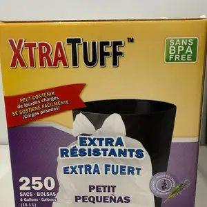 Xtratuff Extra Strong Black Garbage Bags 250 Count 4 Gallon Petits BPA Free Heavy Duty Trash Bags