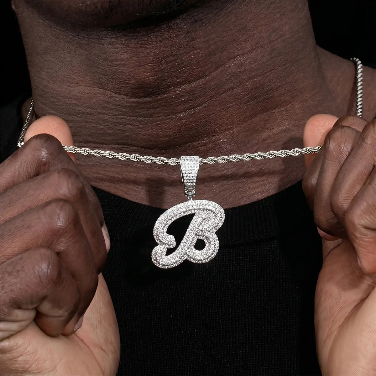 Hip Hop Letter Necklace for Men Ice Cut CZ Diamond Initial Necklace for Boys Mens Neckalce 18-26 Inches Hip Hop Letter Necklace for Men Ice Cut CZ Diamond Initial Necklace for Boys Mens Neckalce 18-26 Inches