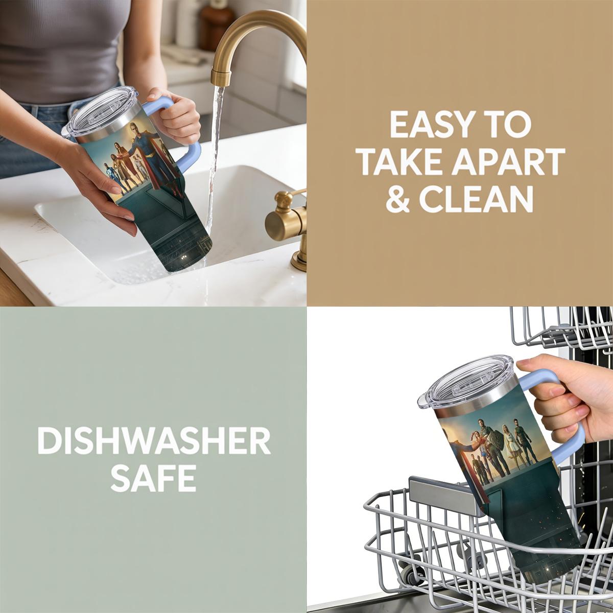 30 oz The Boys "The Seven" Series Insulated Tumbler, Ultimate Anti-Hero Travel Mug with Superhero Graphic, Comfort Handle & Straw, Perfect Gift for Sci-Fi Series Fans, Season 5 Celebration Edition