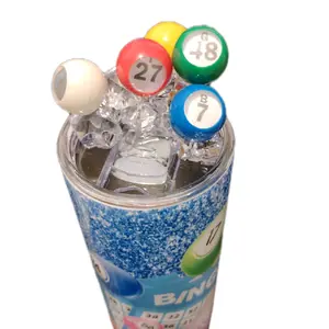 Bingo Tumbler with Colorful Bingo Balls and Ice Cubes for Fun and Refreshment