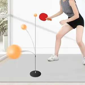 Adjustable Height Tennis Ball Trainer Set, Portable Single Person Practice Device, Includes 4 Durable Practice Balls, Tennis Equipment