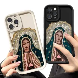 Our Lady of Guadalupe Virgin Mary for iPhone 17/16/15/14/13/12/11 Xs Pro Max Plus air Mobile Phone Case Cover TPU Silicone Anti Drop Protection Shockproof Protective Retro Collection tify Styles gift nunu Casual