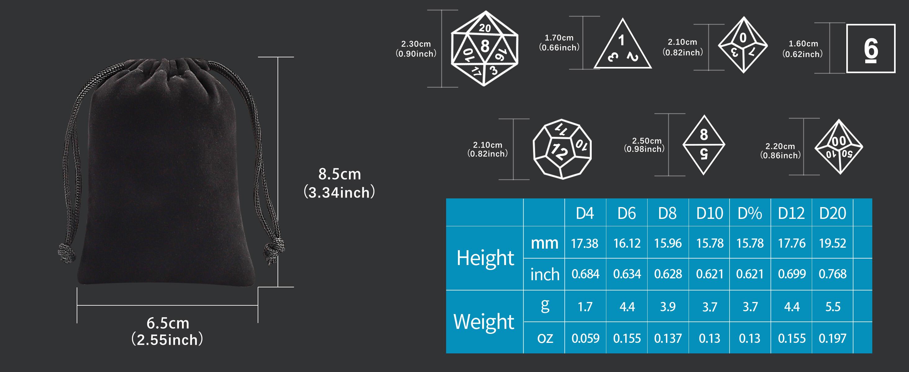 Polyhedral Dice Set - DND Role Playing Dice for Dungeons and Dragons RPG Table Games, Double-Color, 35pcs
