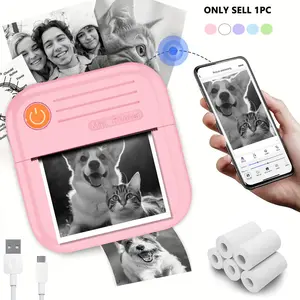 Mini Wireless Thermal Pocket Printer – Inkless Portable Printer for Notes, Gifts, Photos, Memos, Lists & Diaries, Wireless Compatible with iOS & Android, Easy DIY Printing on Thermal Paper, Perfect for Students, Office, Journaling & Crafting