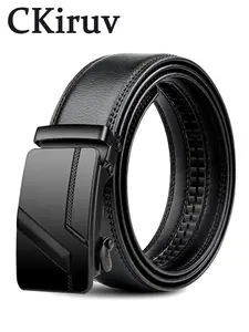 Fashion Men's Automatic Buckle Belt, Classic Style, Durable and Versatile, Perfect for Daily Wear, Office, Multiple Scenarios, Western Ratchet Belt