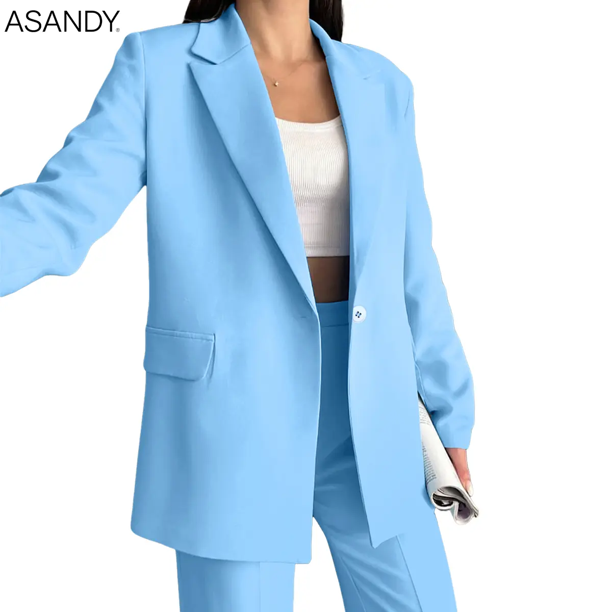 Women's Black Loose Fit Basic Blazer - Single-breasted Lapel Long Sleeve Jacket, Comfortable Elegant Casual Office Coat, Elegance, Collared