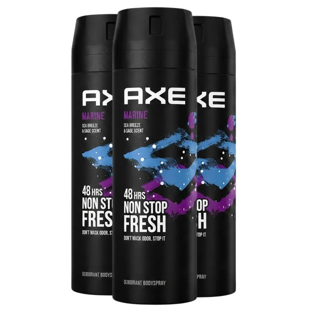 Axe Marine Deodorant Body Spray For Men 150ml / Pack of 3 Body Care Fragrance