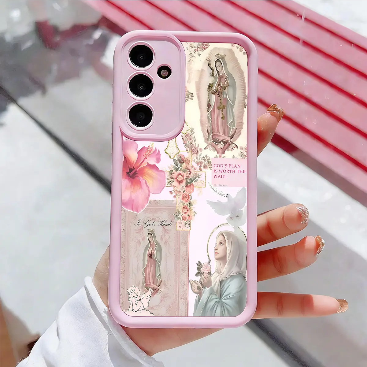 Virgin Mary Pattern Smartphone Case - Enhanced Camera Protection, Shockproof, Skin-Friendly Soft Cover for Samsung Galaxy S21-S26 Ultra/Plus/FE, A13-A17, A33-A36, A52-A54, Note20 Ultra (Flash, Boy, Handheld, Cellphone Compatible), Wireless