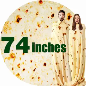74in Burrito Tortilla Blanket White Elephant Gifts for Adults Useful Throw Men Party Cool Stuff Novelty Gag Soft Fleece Wrap