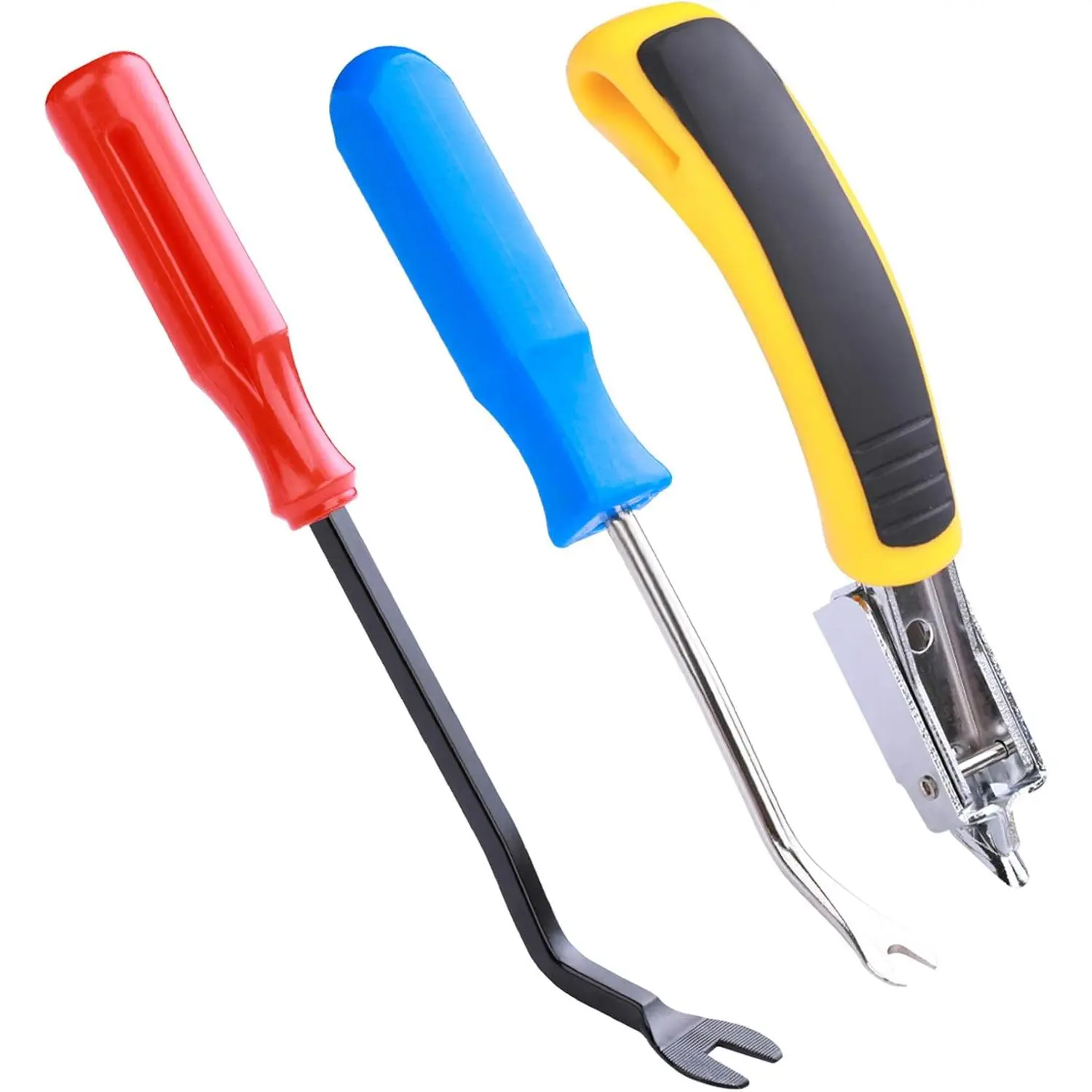3 count Upholstery and Construction Staple Remover with Tack Puller Tool,  Puller, Carpet Remover, for Removing All Kinds of Staples for Furniture, Floor, Wooden Case, Carton, Photo Frame