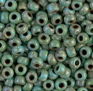 Turquoise Picasso SL R6/0 seed beads || RR6-4514 | Miyuki 6/0 Round Beads 6-4514
