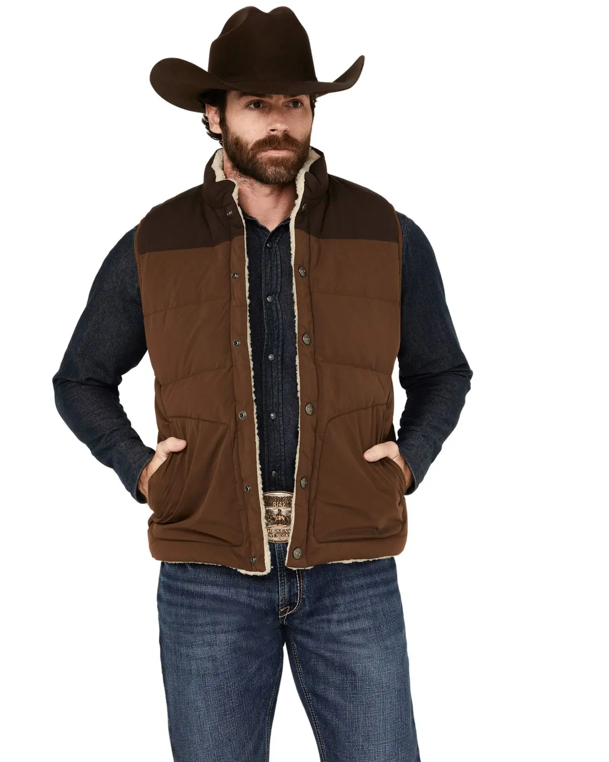 Brothers And Sons Men's Men'S Upland Reversible Sherpa Down Vest - Basfa24v06-Bn