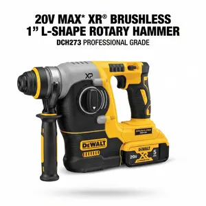 DEWALT DCH273 20V Brushless Hammer Drill – 24 mm concrete drilling | 2.4 J impact force | Lightweight 3.1 kg with battery | One charge, ready to use
