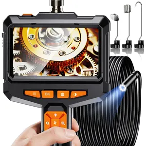 Aikokkl Endoscope Camera with Light, Handheld Borescope with 4.3" IPS Screen, 1080P HD Inspection Camera with 8 Adjustable LED Lights, IP67 Waterproof, 16.4FT Semi-Rigid Cord for Automotive, Sewer, HVAC, Pipe