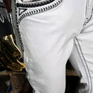 pantalon vaquero bordados el centenario color blanco para hombres stretch