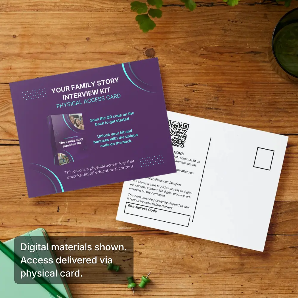Family Story Interview Kit – Physical Access Card - TikTok Shop