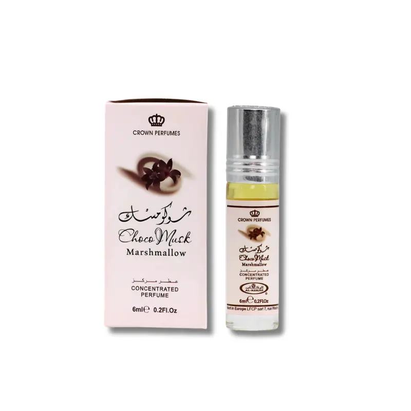 Unisex Al Rehab Choco Musk Marshmallow Concentrated Perfume Oil - 0.2 fl oz Liquid, Aromatic Sweet Scent, Captivating Fragrance, Amber Vanilla & Cocoa Musk Base, Adults' Gourmand Fragrance