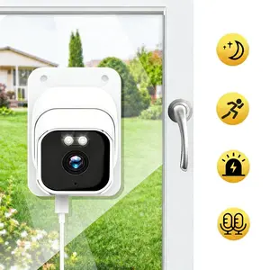 2K Window Camera, 5G & 2.4GHz WiFi Indoor Camera for Home Security with Full Color Night Vision, Human/Motion Detection, 2-Way Audio, 24/7 Recording, Supports Window Mounting & Fish Tank Monitoring, WiFi Security Cameras