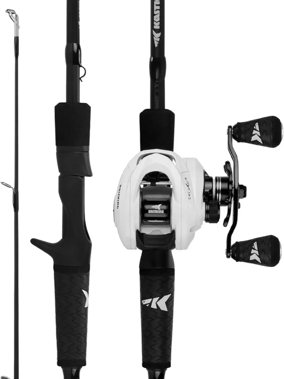 KastKing Crixus Baitcaster & Spinning Fishing Rod and Reel Combo,Right-Hand Reel, 7'0" MH Rod